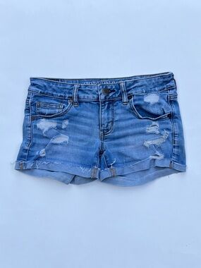 American Eagle Super Low Shortie Jean Shorts